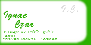 ignac czar business card